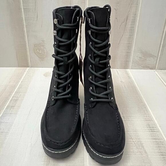 NWT Cool Planet Steve Madden Marsh Boots Black Wmn’s Sz 11 Sustainable Lug Sole - Picture 8 of 15